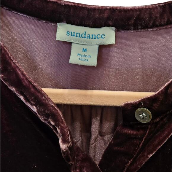 Sundance Velvet Skies Top Womens Medium Purple Button Up Silk Blend EUC - Picture 4 of 4